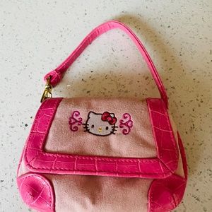 Hello Kitty sueded clutch  Sanrio brand